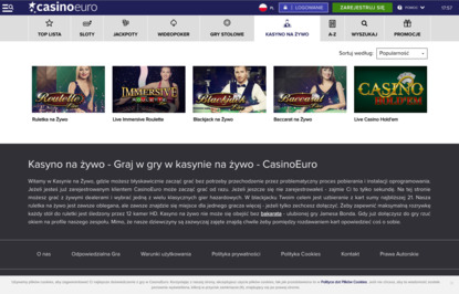 CasinoEuro gry na żywo