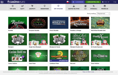 CasinoEuro gry stołowe