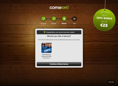 ComeOn! bonus powitalny