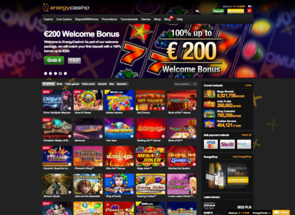 EnergyCasino widok po zalogowaniu