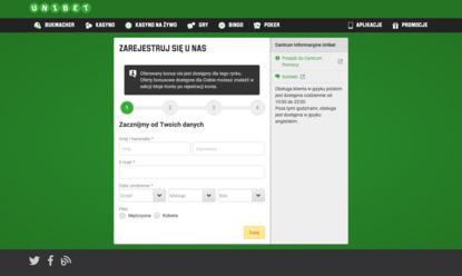 Unibet rejestracja cz.1