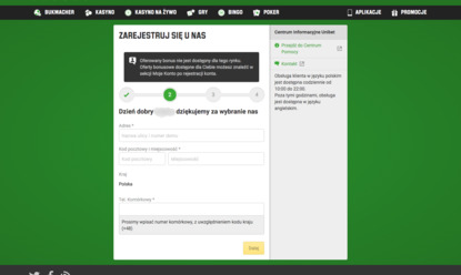 Unibet rejestracja cz.2